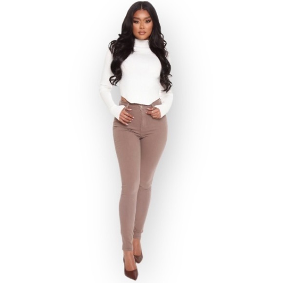 Fashion Nova Pants - Fashion Nova NWT Santorini Super Stretch Skinny Jeans Size 1 Mocha Light Brown